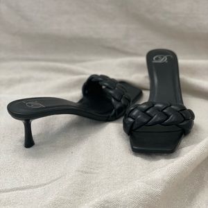 Black heeled sandals